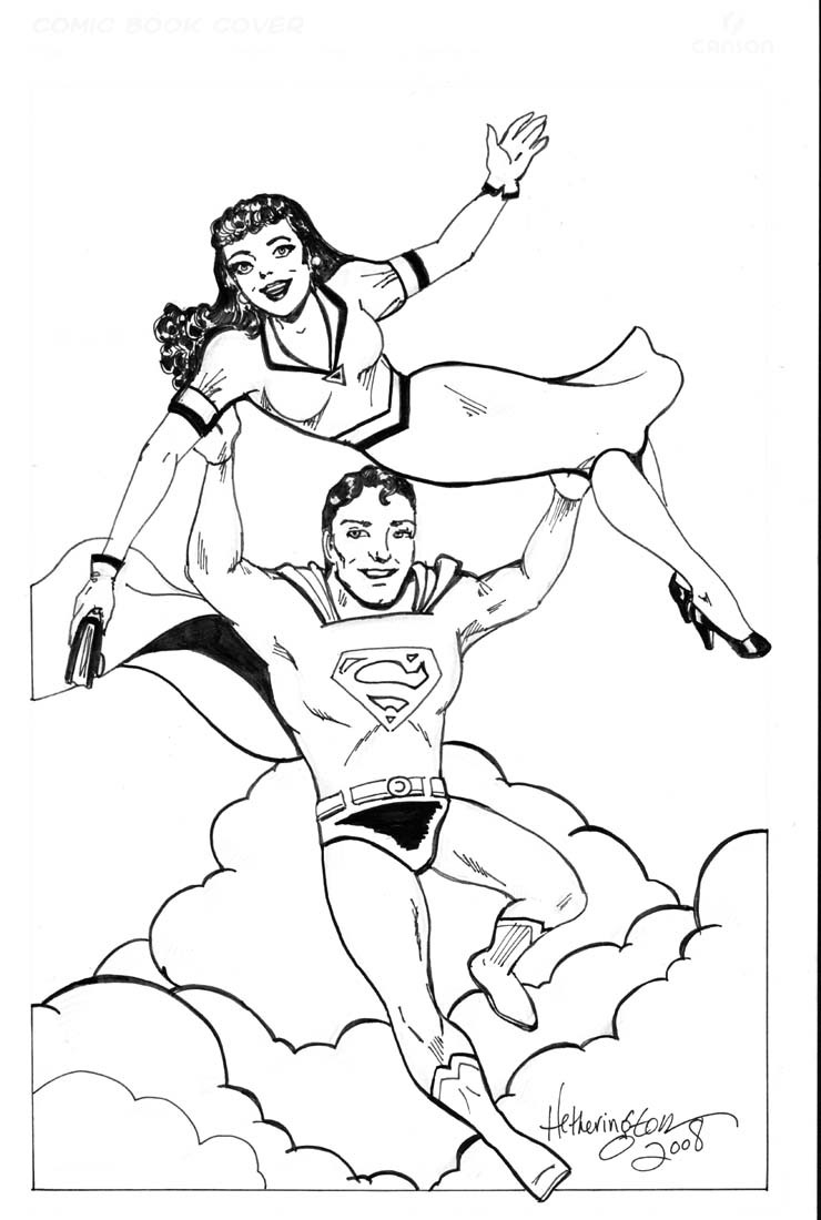 Superman And Lois Lane Drawing : Wayne Boring Superman Lois Lane And